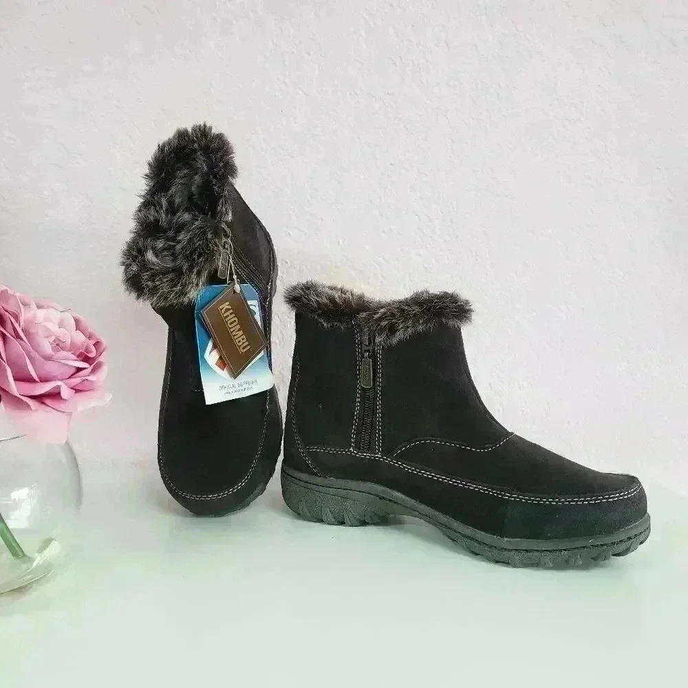 Khombu Gracie Ankle Faux Fur Boots Size 6